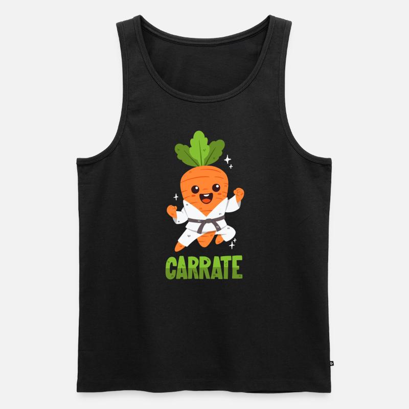 Karaté Carotte - Jeu de mots - Débardeur bio Premium Homme - noir