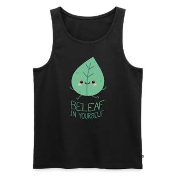 Glaub an dich selbst! - Männer Premium Bio Tank Top - Schwarz - Vorne - Michal (187cm)