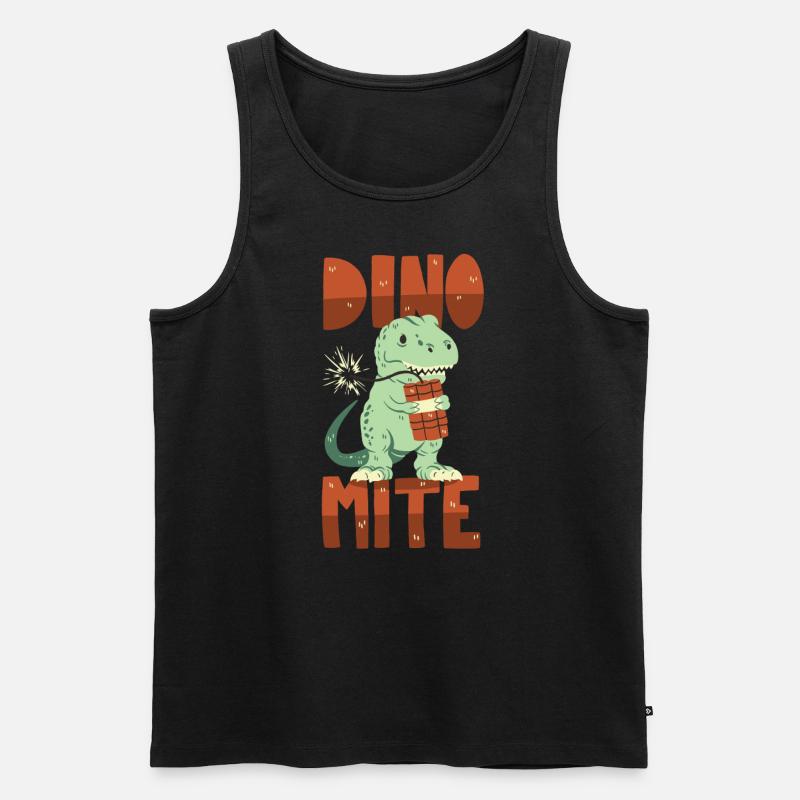 Dino mit Dynamit - Männer Premium Bio Tank Top - Schwarz