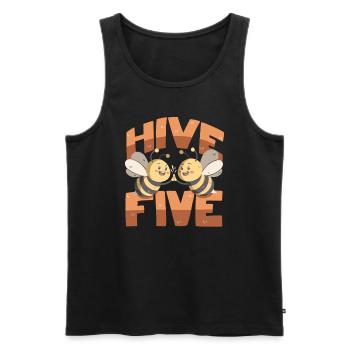 Hive Five - Men's Premium Organic Tank Top - black - Front - AI Model Male 178 light (178cm)