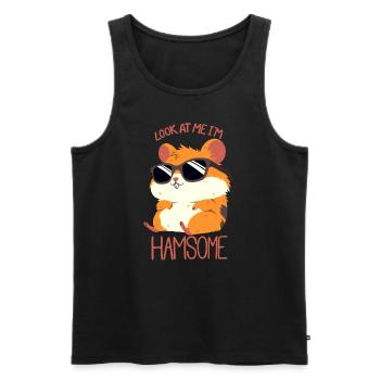 Hamsome Hamster - Men's Premium Organic Tank Top - black - Front - AI Model Male 178 light (178cm)