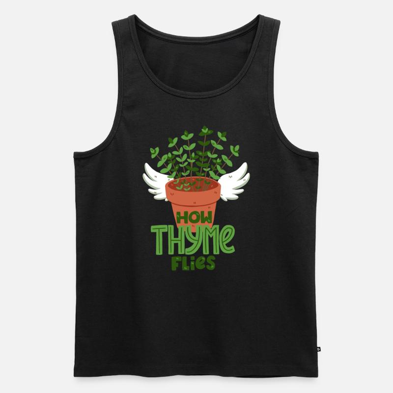 Thymian Wortwitz - Männer Premium Bio Tank Top - Schwarz