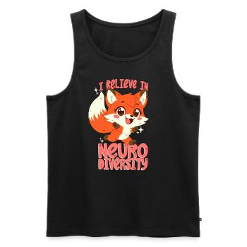Neurodiversity - Men's Premium Organic Tank Top - black - Front - AI Model Male 178 light (178cm)