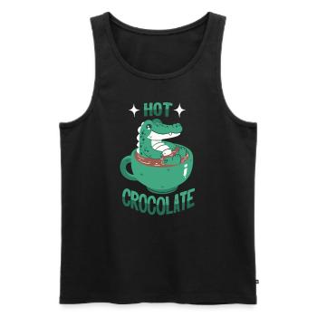 Crocodile in cocoa - Men's Premium Organic Tank Top - black - Front - AI Model Male 178 light (178cm)