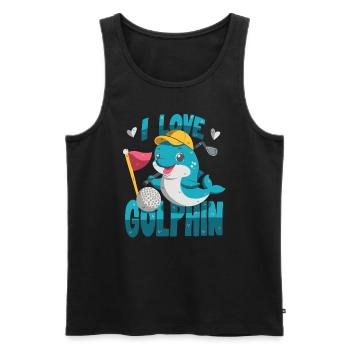 J’aime Golphin - Débardeur bio Premium Homme - noir - Devant - Michal (187cm)