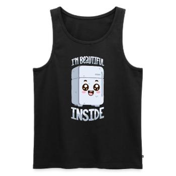 Beautiful inside - Men's Premium Organic Tank Top - black - Front - AI Model Male 178 light (178cm)