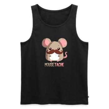 Maus mit Schnurrbart - Männer Premium Bio Tank Top - Schwarz - Vorne - AI Model Male 178 light (178cm)