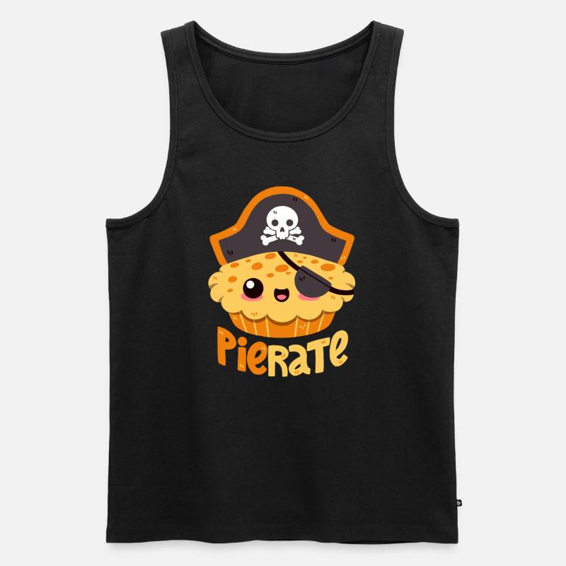 Kuchen-Pirat - Männer Premium Bio Tank Top - Schwarz