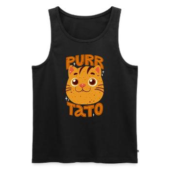 Purring Potato - Men's Premium Organic Tank Top - black - Front - AI Model Male 178 light (178cm)