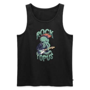 Rocker Octopus / Pun / Rocktopus - Men's Premium Organic Tank Top - black - Front - AI Model Male 178 light (178cm)