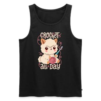 Crochet alpaca - Men's Premium Organic Tank Top - black - Front - Michal (187cm)