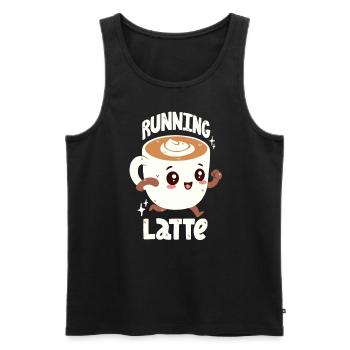 Le Caffè Latte est en retard - Débardeur bio Premium Homme - noir - Devant - AI Model Male 178 light (178cm)