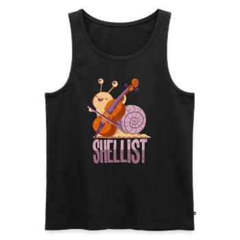 Cello Pun - Men's Premium Organic Tank Top - black - Front - AI Model Male 178 light (178cm)