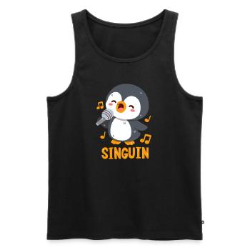 Singing Penguin: Singuin - Men's Premium Organic Tank Top - black - Front - AI Model Male 178 light (178cm)