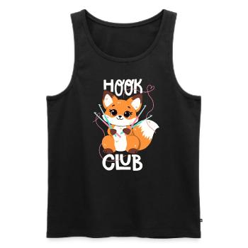 Crochet renard en crochet club - Débardeur bio Premium Homme - noir - Devant - Michal (187cm)