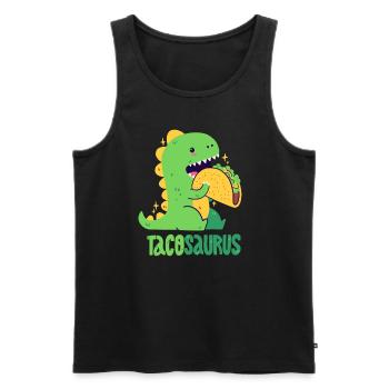 Tacosaurus - Men's Premium Organic Tank Top - black - Front - AI Model Male 178 light (178cm)