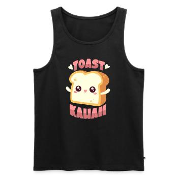 Toast Kawaii - Débardeur bio Premium Homme - noir - Devant - AI Model Male 178 light (178cm)