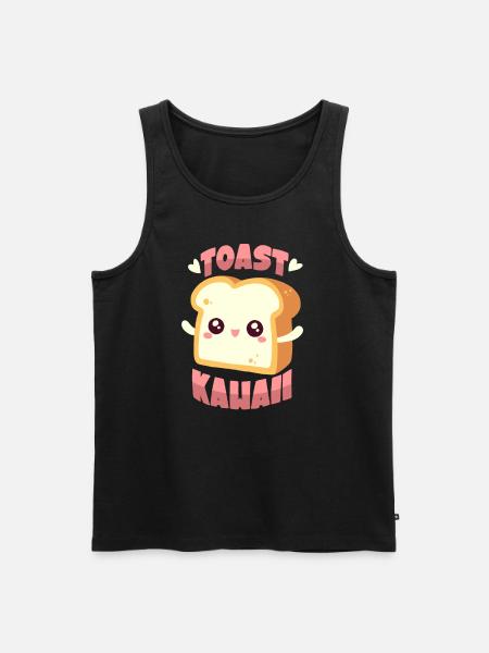 Toast Kawaii - Männer Premium Bio Tank Top - Schwarz