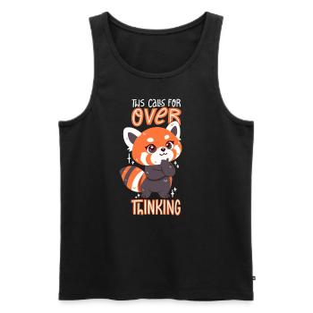 Red Panda thinks too much - Men's Premium Organic Tank Top - black - Front - AI Model Male 178 light (178cm)