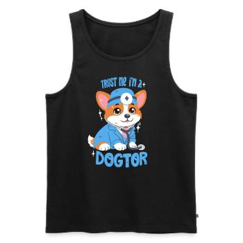 Trust Me I'm A Dogtor - Männer Premium Bio Tank Top - Schwarz - Vorne - AI Model Male 178 light (178cm)