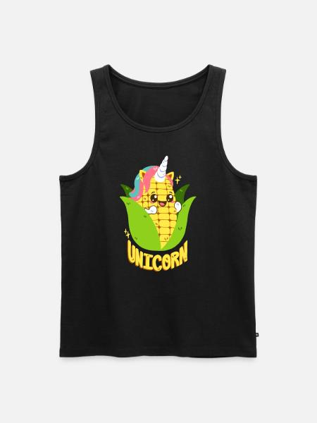 Einhorn-Maiskolben - Männer Premium Bio Tank Top - Schwarz
