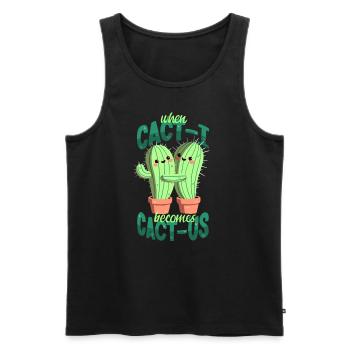 Cacti in love - Men's Premium Organic Tank Top - black - Front - AI Model Male 178 light (178cm)