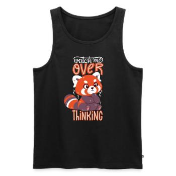 Overthinking Red Panda - Men's Premium Organic Tank Top - black - Front - AI Model Male 178 light (178cm)