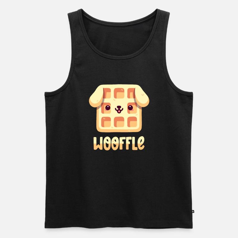 Waffel-Hund - Männer Premium Bio Tank Top - Schwarz