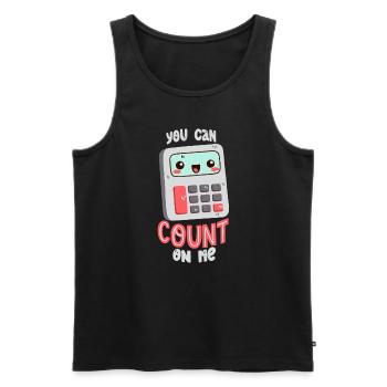 Taschenrechner-Wortwitz - Männer Premium Bio Tank Top - Schwarz - Vorne - AI Model Male 178 light (178cm)