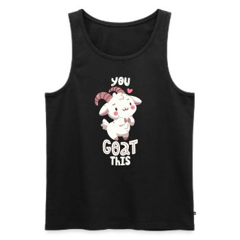 Ziegen-Wortwitz - Männer Premium Bio Tank Top - Schwarz - Vorne - AI Model Male 178 light (178cm)