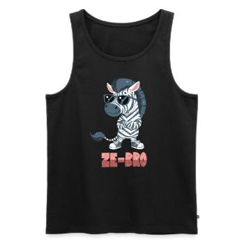 Zebra pun - Men's Premium Organic Tank Top - black - Front - AI Model Male 178 light (178cm)