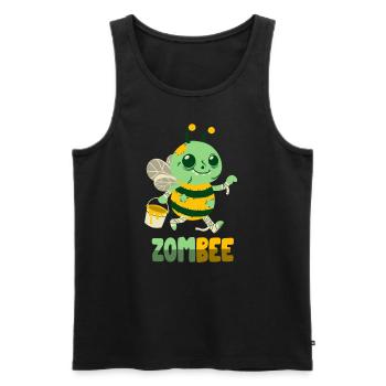 Zombie-Biene: Zombee - Männer Premium Bio Tank Top - Schwarz - Vorne - AI Model Male 178 light (178cm)