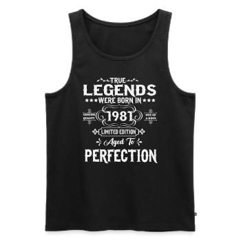 Légende Depuis 1981 Vintage Vintage Anniversaire - Débardeur bio Premium Homme - noir - Devant - Michal (187cm)