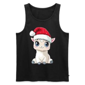 Alpaca Christmas Cute Cute Llama Christmas - Men's Premium Organic Tank Top - black - Front - Michal (187cm)