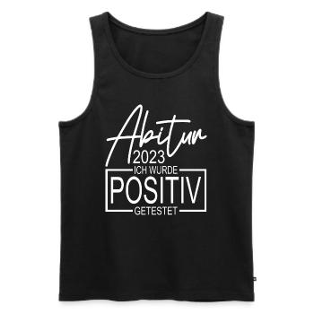 Abitur 2023 positiv getestet - Männer Premium Bio Tank Top - Schwarz - Vorne - AI Model Male 178 light (178cm)