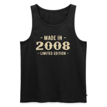 Vintage 2008 Édition Limitée Cadeau 2008 - Débardeur bio Premium Homme - noir - Devant - Michal (187cm)