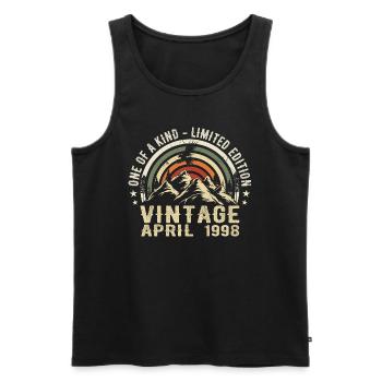 April 1998 Geburtstagsgeschenk, geboren im April 1998 - Männer Premium Bio Tank Top - Schwarz - Vorne - Michal (187cm)