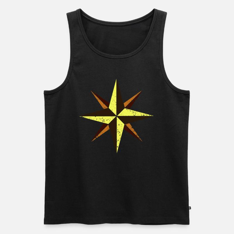 Kompass - Männer Premium Bio Tank Top - Schwarz