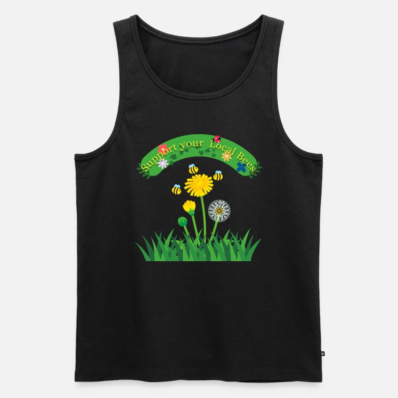 Support your Local Bees - Männer Premium Bio Tank Top - Schwarz