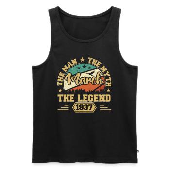 März 1937 Jubiläum 1937 Legenden März - Männer Premium Bio Tank Top - Schwarz - Vorne - AI Model Male 178 light (178cm)