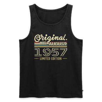 August 1957 Geburtstag August 1957 August 1957 Retro - Männer Premium Bio Tank Top - Schwarz - Vorne - Michal (187cm)