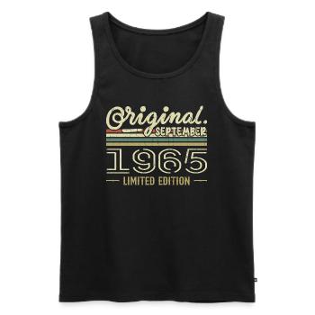 September 1965 Geburtstagsgeschenk September 1965 - Männer Premium Bio Tank Top - Schwarz - Vorne - Michal (187cm)