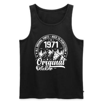 October 1971 Original:53 Years Anniversary Gift - Men's Premium Organic Tank Top - black - Front - Michal (187cm)