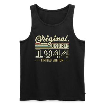 Geboren im Oktober 1944 Retro-Geburtstag Oktober 1944 - Männer Premium Bio Tank Top - Schwarz - Vorne - Michal (187cm)
