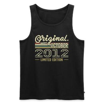 Born in October 2012 Retro Birthday October 2012 - Men's Premium Organic Tank Top - black - Front - AI Model Male 178 light (178cm)
