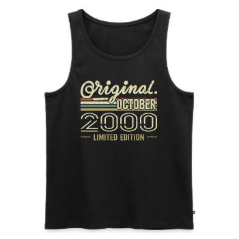 Born in October 2000 Retro Birthday October 2000 - Men's Premium Organic Tank Top - black - Front - Michal (187cm)