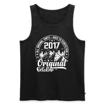 octobre 2017 Original:7 Ans Cadeau Anniversaire - Débardeur bio Premium Homme - noir - Devant - AI Model Male 178 light (178cm)