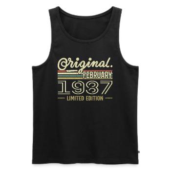 February 1987 Gift - February 1987 Birthday - Men's Premium Organic Tank Top - black - Front - Michal (187cm)