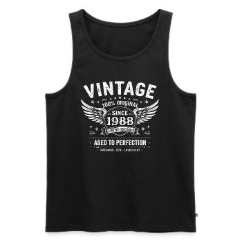 1988 Vintage 1988 37e Anniversaire 1988 Rétro 1988 - Débardeur bio Premium Homme - noir - Devant - Michal (187cm)