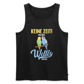 Wellensittich Sittiche Welli Figur Sittichhalter - Männer Premium Bio Tank Top - Schwarz - Vorne - Michal (187cm)